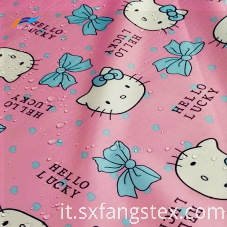 Polyester 190T PVC Taffeta Printed Waterroof Children Fabric 2